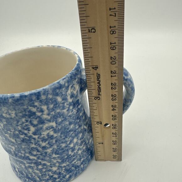 NS Gustin Co. LA Pottery Blue Stipple Spongeware Coffee Mug - Picture 6 of 7